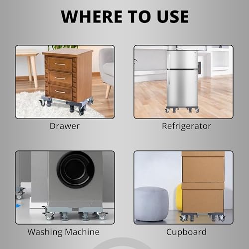 Image of Robustt Washing Machine Stand - Portable Universal Stand | 4 Wheel Brakes | Heavy-Duty | Perfect for Washing Machine and Refrigerator