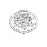 Classification: Miroir DIYthinker Chrysanthemum Silhouette Fleur Plante Ovale Miroir de Maquillage Compact Portable Mignon Cadeau Miroirs de Poche à la Main Multicolore