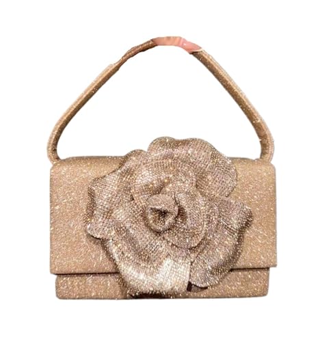 Sac de soirée à fleurs et pochette de mariage rectangulaire à paillettes avec bandoulière
