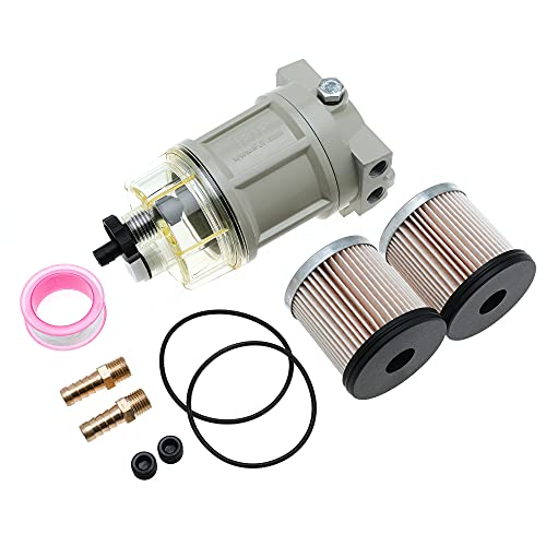 Ifjf R12H (R12T Upgrade) Fuel Water Separator Marine Complete Combo - Replaces S3240 120At Npt Zg1/4-19 Automotive Replacement Spin-On Filter Includes 2 Fittings 2 Plugs #TOP4
