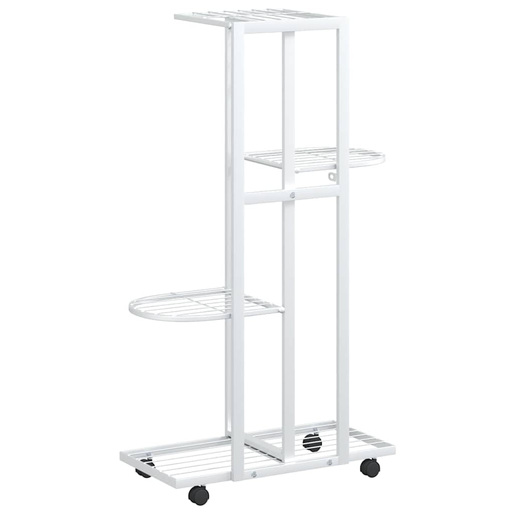 SYDE Stojak na kwiaty 4 poziomy żelaza biały 44 x 23 x 80 cm