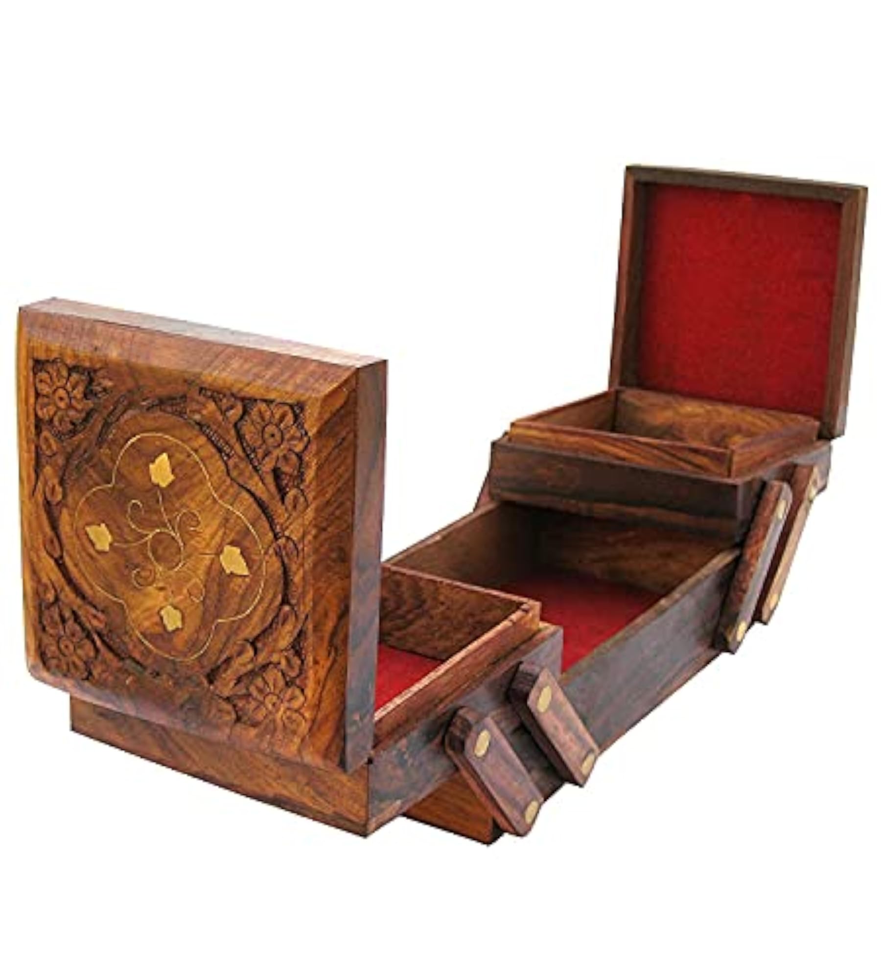 Handmade Wooden Rectangular Jewellery Organizer Box