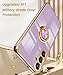 Dretal for Samsung Galaxy A16 5G Case, Screen Protector, 360° Rotatable Ring Holder Magnetic Kickstand,Plated Gold Edge Slim Soft TPU Protective Phone Cover for Galaxy A16 5G (Purple)