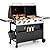 Sophia & William Propane Gas Grill and Griddle Combo with Porcelain-Enameled Cast Iron Grates, Dual Outdoor BBQ Grill with Flat Top Griddle for Barbecue, 696 SQ.IN. Cooking Area