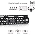 Gotical Compatible Mloks/Keymods Picatinny Rail,3-Aluminum Picatinny Rail Section Accessories for Mloks/Keymods System (Pack of 2 - Black)