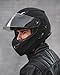 ILM Bluetooth Integrated Modular Flip up Full Face Motorcycle Helmet Sun Shield Mp3 Intercom Model 953PRO (XXL, Matte Black)
