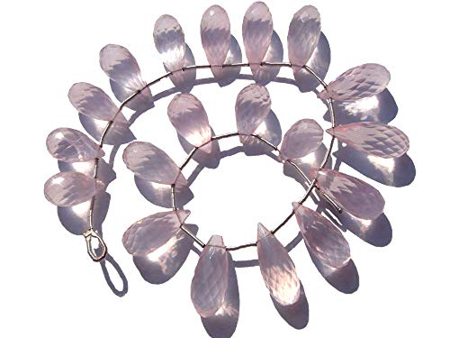 Quartz rose naturel AAA perles gouttes facettées de prestige pour bijoux