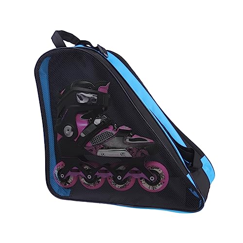 HANABASS Skatebag Shoulder Straps Roller Shoe Storage Pouch for Boys and Girls Mesh Fabric Blue Heavy Duty for Outdoor Activities