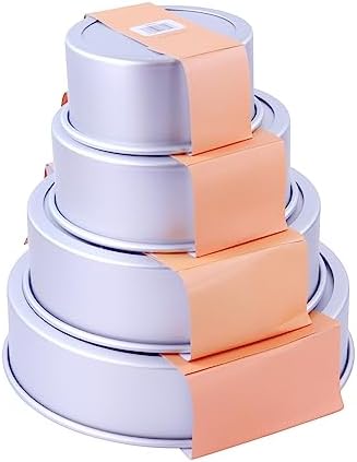PME Loose Bottom Round Cake Pan, 3 inch deep - Set of 4, Silber image 5