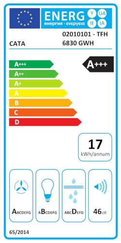 Miniatura 9 de Cata Campana Extractora Tfh 6830 Gwh 5 1 Turbo Panel De Control Táctil, Led, Acabado En Cristal Blanco