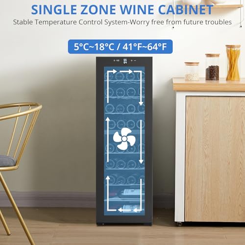 39 Bottle Compressor Wine Cooler Refrigerator, Dual Zone Dual Temperature Built-in/Freestanding Wine Cellar For Red, White, Champagne or Sparkling