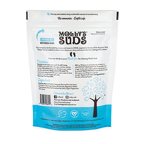Molly's Suds Original Laundry Detergent Powder | Natural Laundry Detergent For Sensitive Skin | Earth-Derived Ingredients, Stain Fighting | 70 Loads #TOP1