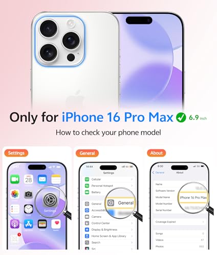 Image of FNTCASE for iPhone 16 Pro Max Case: [Compatible with Magsafe] Translucent Matte Cases with [Full Camera Protection] [Screen Protector] Military Grade Shockproof Protective Phone Cover - Light Purple