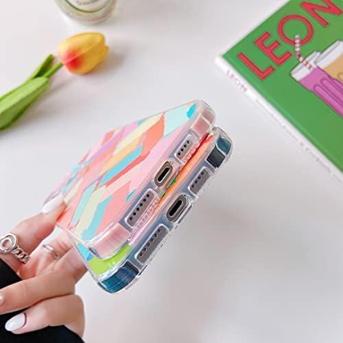 ZTOFERA Compatible with iPhone 13 Pro Max Case, Girls Cute Silicone Protective Phone Case Clear Bumper Graffiti Geometry Pattern Design Shockproof Cover for iPhone 13 Pro Max, Chalks Graffiti