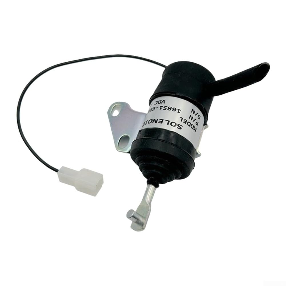 Solénoïde d'arrêt du moteur 16851-60014 de rechange 12 V, compatible avec les tracteurs et tondeuses Kubota