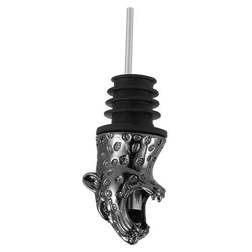 Unomor Alloy Leopard Head Shaped Wine Pourer Stoppers Bottle Stopper for Home Party Pourers for Alcohol Head