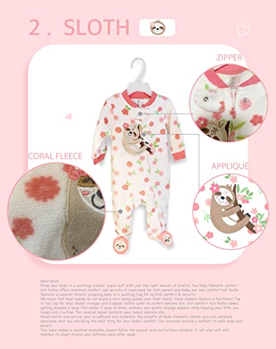 Baby Elements Baby Girls Coral Fleece Rompers One Piece Jumpsuit Zip Front Playwear Coveralls (Zoo, 12 Months) #TOP5