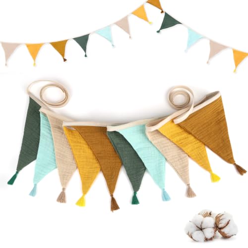 Wimpelkette Kinderzimmer Stoff 2.6m Musselin