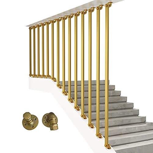 YF-handrail Corrimano da Parete Ringhiera per Scale Corrimano a Muro Ringhiera per Scale Ringhiera per Scale in Tubo di Ferro battuto Antiscivolo per Scala Interna, Oro