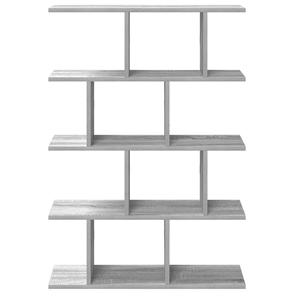 Estantería en forma de cubo, 12 compartimentos, color gris, madera Sonoma, 70 x 18 x 100 cm, versátil estantería de pared para dormitorio, salón
