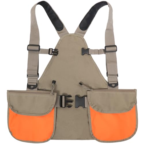 HUNTPAL Upland Hunting Vest Tactical Vest for Filed Bird Hunting, Backpack w/Game Pouch and Pockets, Chest Strap & Waist Belt (Blaze Orange)