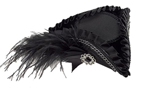 Forum Novelties Black Mini Pirate Tricorne Hat