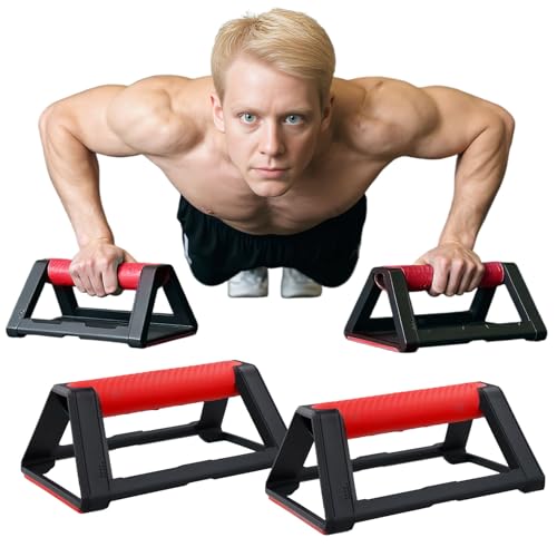 2 Pcs Barras Paralelas, Tabla de Flexiones con Base Silicona Antideslizante, Portátil Apilable, Capacidad Carga 110kg, Calistenia en Casa, Soporte Suelo for Push Up Fitness Exterior, 19x11x7cm