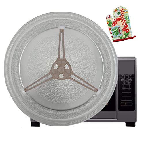 WORDFUN 9.6in/24.5cm Microwave Plate Replacement, Flat Glass Turntable Tray, Microwave Oven Glass Cooking Tray, Replace Microwave Glass Tray, Non-slip, Unbreakable, 5mm Thick