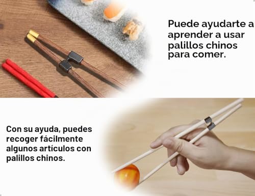 Miniatura 3 de Emezddo 10 Piezas De Ayuda Para Palillos, De Plástico, Reutilizable, Ideal Para Adultos Y Niños En Casa, Escuela Y Restaurante Negro