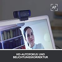 Logitech C920 HD PRO Webcam, Full-HD 1080p, 78° Sichtfeld, Autofokus, Klarer Stereo-Sound, Belichtungskorrektur, USB-Anschluss, Für Skype, FaceTime, Hangouts, etc., PC/Mac/ChromeOS/Android - Schwarz – Ansicht 3