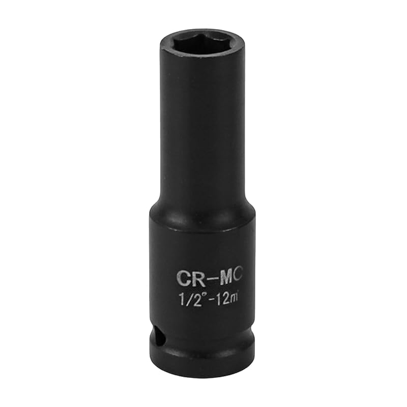 Soquete de Impacto Profundo para Porca de Eixo 12 mm, Encaixe 1/2, 6 Pontos, HAMOJUF