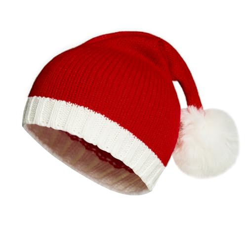 Infant Knit Santa Hat Knitted Santa Hat, Christmas Beanies hat for Kids Girls New Year Festive Holiday Party