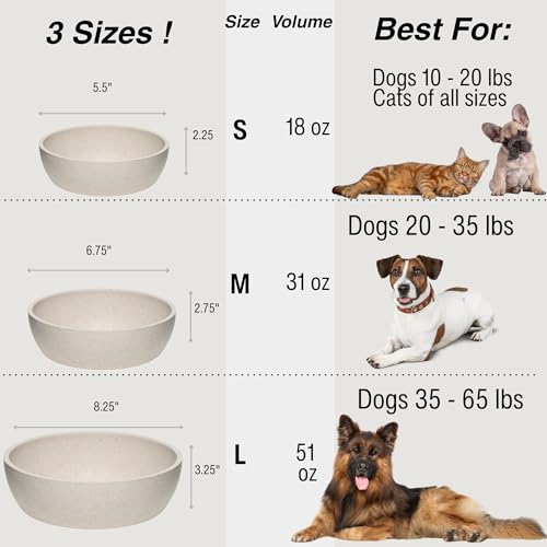 Loving Pets - Dolce Bamboo - Eco-Friendly Pet Bowls & Dishes for Dog, Cats, Puppy Food and Water Bowl -Sustainable and Dishwasher Safe, Made with Real Bamboo (Small, Oat-Beige) - Image 4
