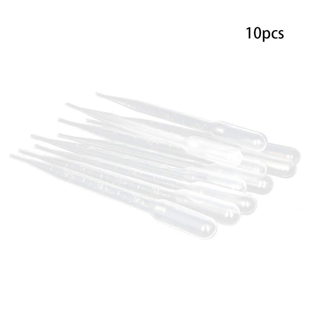 Utoolmart 10 pipette monouso in polietilene graduato monouso da 3 ml, contagocce, oli essenziali, strumento per il trucco