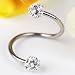 Top Plaza 2x/10x 16G Czech Crystal Eyebrow Cartilage Ear Studs/ Ear Rings, S-Type (2)