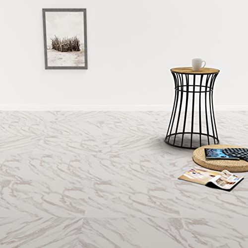 LAPOOH Tarimas Autoadhesivas 20 Piezas PVC 1,86 m² mármol Blanco, Suelo Autoadhesivo, Parquet Laminado para Suelo, Suelo Click, Suelos Adhesivos, Lamina De PVC, Suelo Adesivo Interior 330176