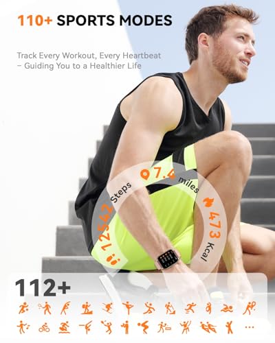 Image of Smart Watch for Men Women,1.85 inch HD Screen Bluetooth Fitness Tracker Step Counter /Sleep Monitor,110+ Sports Modes,IP68 Waterproof Smart Watch Compatible with iPhone Samsung Android Phone, Pink