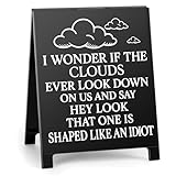 Funny Office Decor Coworker Gifts Satirical Desk Decor Funny Desk Signs Team Gag Gifts for Employees Boss Sarcastic Office Desktop Decorations Supplies Hey Look That One Is Shaped Like An Idiot