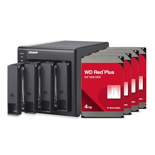 QNAP TR-004-44WD-US 4xC DAS (USB Type-C) Xg[We12TBAOݒς RAID 5 WD Red Plus HDDoh