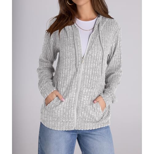 Image of Witsmile Zip Up Hoodie Women Oversized Sweatshirt Long Sleeve 2026 Fall Outfit Lightweight Jackets Workout Clothes