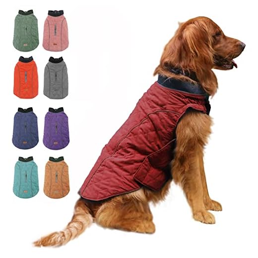 EMUST Dog Jackets for Winter, Cold Weather Coats for Dogs, Soft Winter Jackets for Medium Large Dogs, Dog Winter Vest for Small Medium Large Dogs, 7 Sizes 13 Colors (Large(Pack of 1), Red)