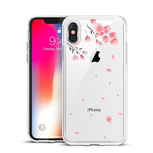 Xawy 3A11PS0192 ESR Case Compatible for IPhone X/XS, Cherry Blossoms Soft Cute Cartoon Pattern Design TPU Protective Cover for IPhone 5.8
