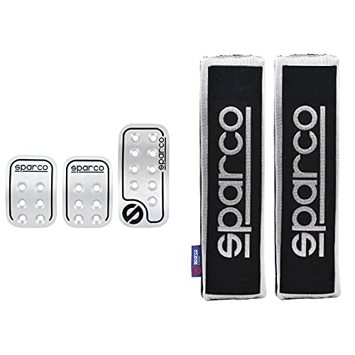 Walser 16959 Pedalset Sparco Racing 3 - teilig & SPC Gurtpolster Set schwarz