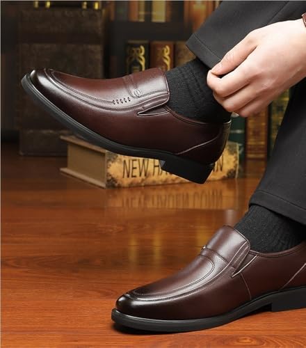Men's Versatile Breathable Business Casual Genuine Leather Slip On Sandals Dad Shoes3