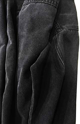 Image of Tsher Women's Oversize Vintage Washed Denim Jacket Long Sleeve Classic Loose Jean Trucker Jacket