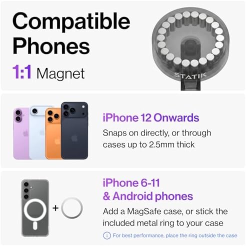 Statik HyperMount (Gen 2) Magnetic Phone Holder, for iPhone and Android - 4