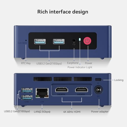 Image of Beelink MINI S13 Mini PC, Intel Twin Lake N150 Processor, 12G LPDDR5 RAM + 500G SSD Mini Desktop PC, 2.5G LAN+ WiFi6+ BT5.2, Dual Display via HDMI, Business Mini Computer