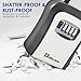 BRILLIRARE Key Lock Box, Waterproof 4 Digits Combination Lockbox with Removable Shackle, Wall Mount Resettable Key Hider, Upgraded Large Password Boxes for Car House Office Apartment Keys-Grey