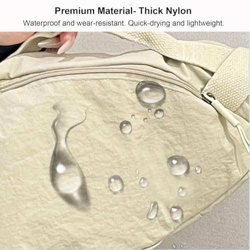 Small Crossbody Sling Backpack Men Women Sling Bag Chest Bag Daypack Nylon for Travel Hiking Walking Daily Casual Beige4