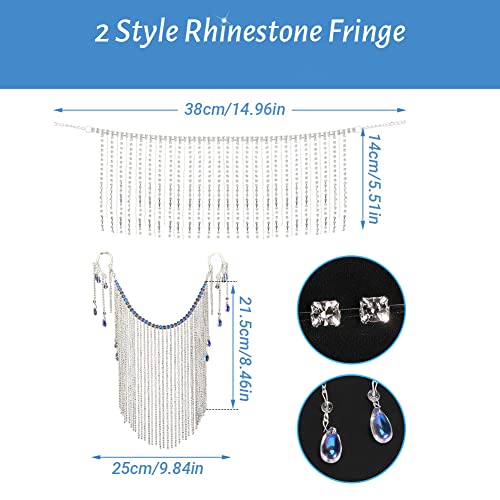 2 Rhinestone Fringe Trim Rhinestone Ribbon Tassel Chain Diamond Crystal Tassel Fringe Trim Face Veil For Sewing Crafts Wedding Party Clothing Accessories Female Jewelry Diy Decoration #TOP6